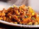 Рецепта Азиатско къри пиле с кашу, гъби, соев сос и джинджифил